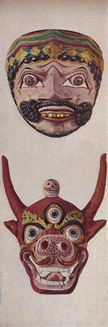 'Primitive Cultures in Ritual and Festival Masks - Festival mask and Cow-face mask ', c1935. Artist: Unknown.