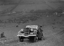 Ford Model C Ten competing in the London Motor Club Coventry Cup Trial, Knatts Hill, Kent, 1938. Artist: Bill Brunell.