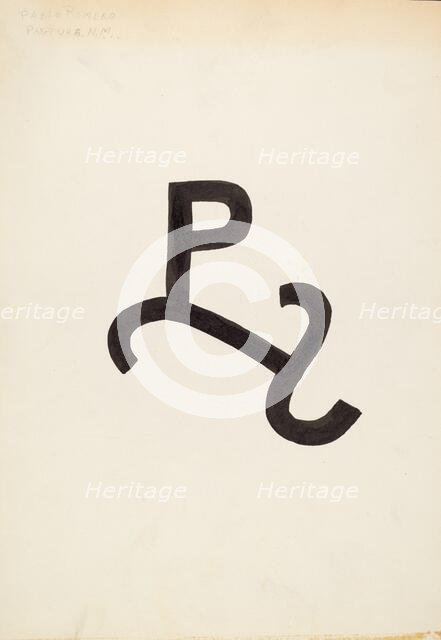 Cattle Brand, c. 1936. Creator: J.Henry Marley.