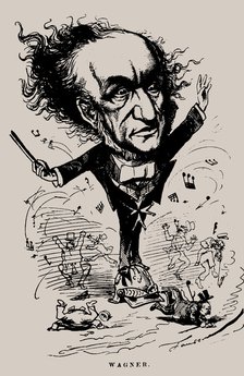 Richard Wagner as Conductor. Caricature in the Figaro, 1876.