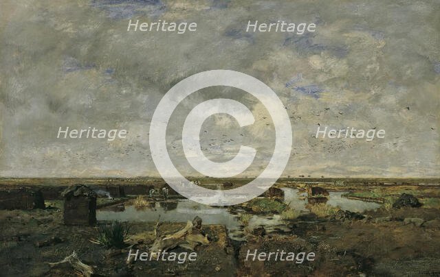 Large moorland landscape, 1879. Creator: Eugen Jettel.
