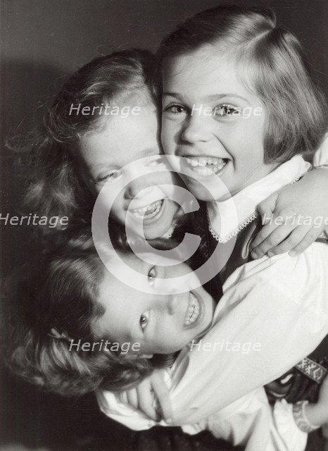 Princesses Desiree, Birgitta and Margaretha of Sweden, Haga Castle, Stockholm, 1943. Artist: Karl Sandels