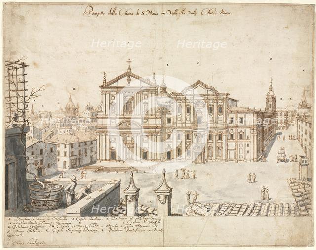 Eighteen Views of Rome: The Church of Santa Maria in Vallicella, 1665. Creator: Lievin Cruyl (Flemish, c. 1640-c. 1720).
