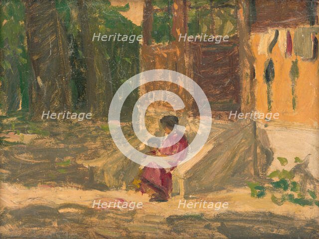 In front of a House, around 1920. Creator: Teodor Jozef Mousson.