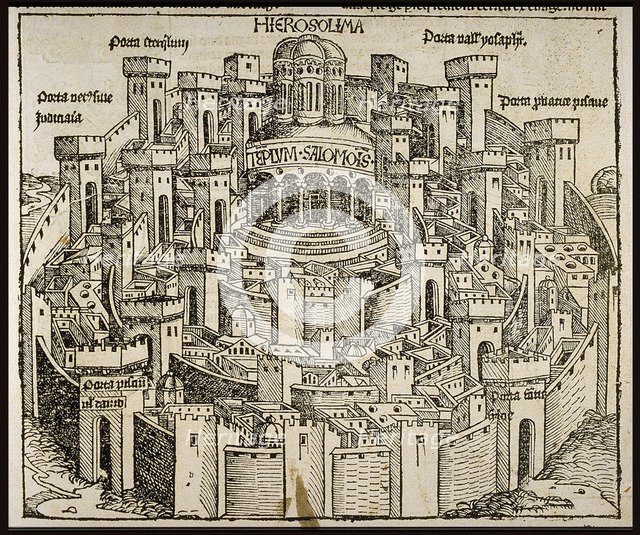 Jerusalem (from the Schedel's Chronicle of the World), ca 1493. Creator: Wolgemut, Michael (1434-1519).
