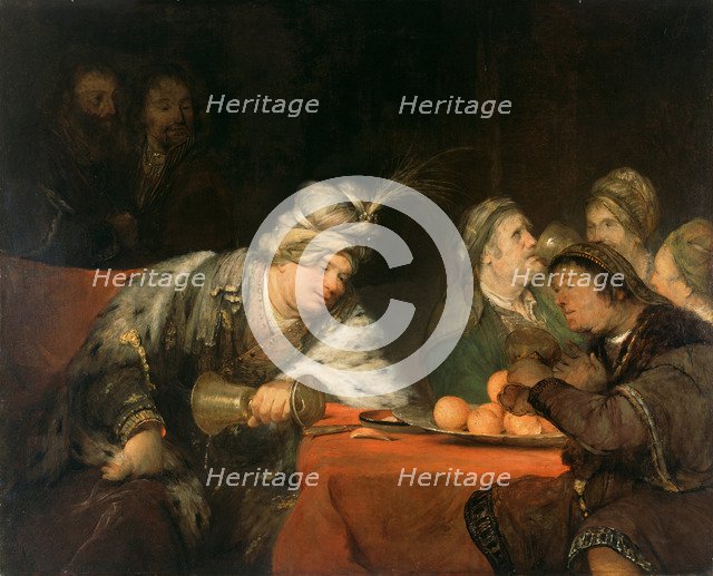 The Banquet of Ahasuerus, 1680s. Artist: Gelder, Aert de (1645-1727)