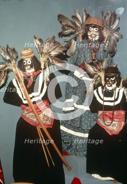 Funeral effigies for Wikaruk ceremony, Diegueno tribe, Southern California. Artist: Unknown.