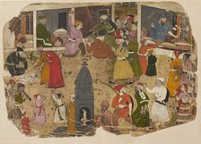 A commotion in the bazaar, 1750-1760. Artist: Nainsukh.