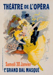 Affiche pour le "Théâtre de l'Opéra. Samedi 30 Janvier 1897. Premier Grand Bal Masqué"., c1897. Creator: Jules Cheret.