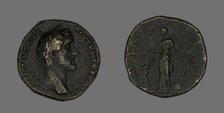 Sestertius (Coin) Portraying Emperor Antoninus Pius, 144. Creator: Unknown.