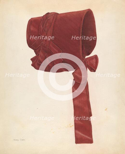 Poke Bonnet, c. 1938. Creator: Nancy Crimi.