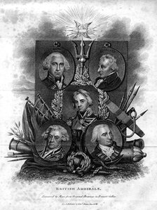 A seletion of British Admirals, 1816.Artist: Meyer