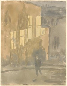Street at Night, Meudon, 1910s. Creator: Gwendolen Mary John.