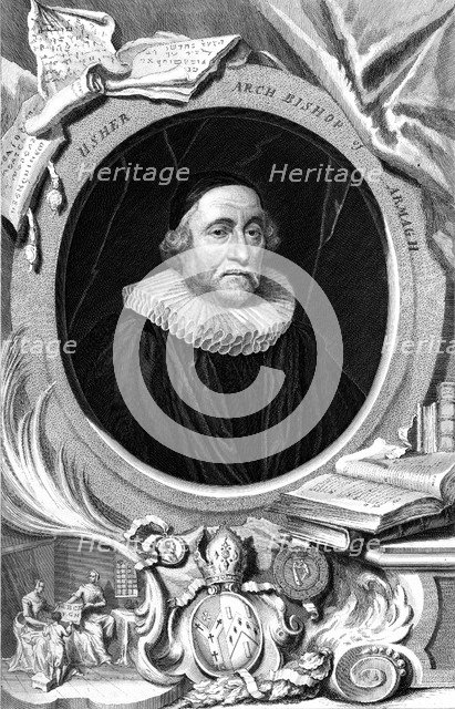 James Ussher, 17th century English clergyman and Archbishop of Armagh, 18th century. Artist: George Vertue