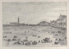 Prà della Valle: the right half of the square of Prà della Valle in Padua, with the Col..., 1735-46. Creator: Canaletto.