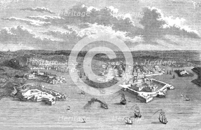 'View of the Island and Fortifications of Malta', 1854. Creator: Unknown.
