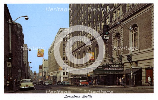Downtown Seattle, Washington, USA, 1959. Artist: Unknown