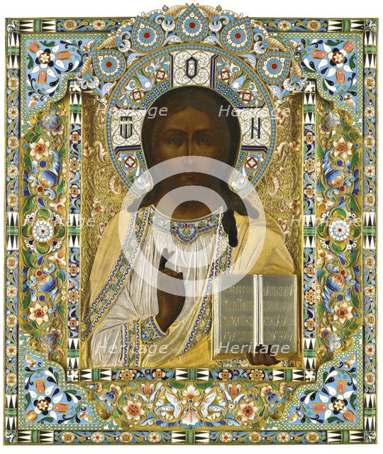 Christ Pantocrator. (On the Occasion of the Miraculous Rescue during the Imperial Train's Accident,  Artist: Ovchinnikov, Pavel Akimovich (1830-1888)