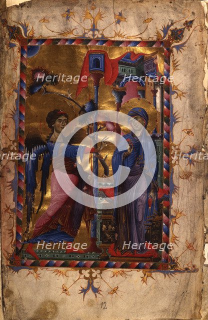 The Annunciation (Manuscript illumination from the Matenadaran Gospel), 1280s.