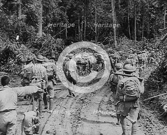 Commonwealth Troops Marching Through the Jungle, 1943. Creator: British Pathe Ltd.