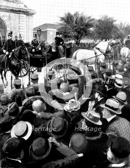 The Queen's Visit to the Riviera: Her Majesty's departure from Nice...for Cimiez, 1898.  Creator: Unknown.
