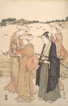 A Young Samurai and Three Women, ca. 1789. Creator: Katsukawa Shunzan.