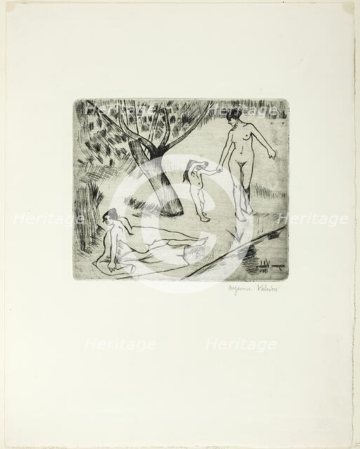 Women and Child at the Edge of the Water, 1904. Creator: Suzanne Valadon.