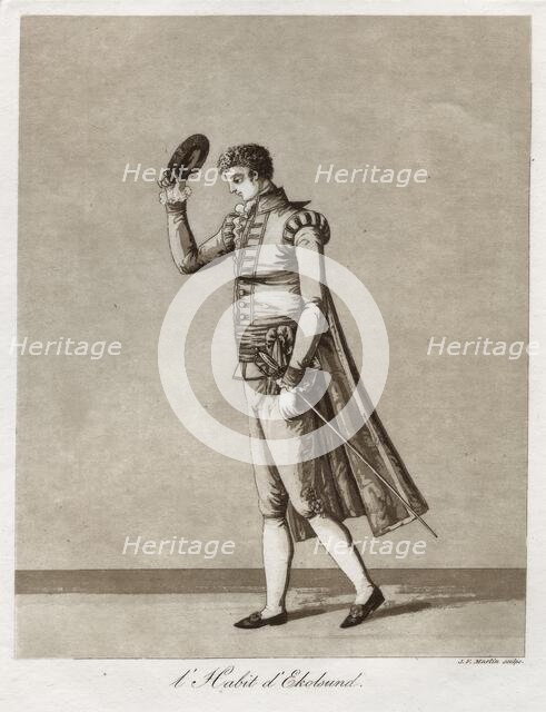 "L'Habit d'Ekolsund" - Lord in Gustaf III's so-called Ekolsundsdräkt, 1780s.  Creator: J F Martin.