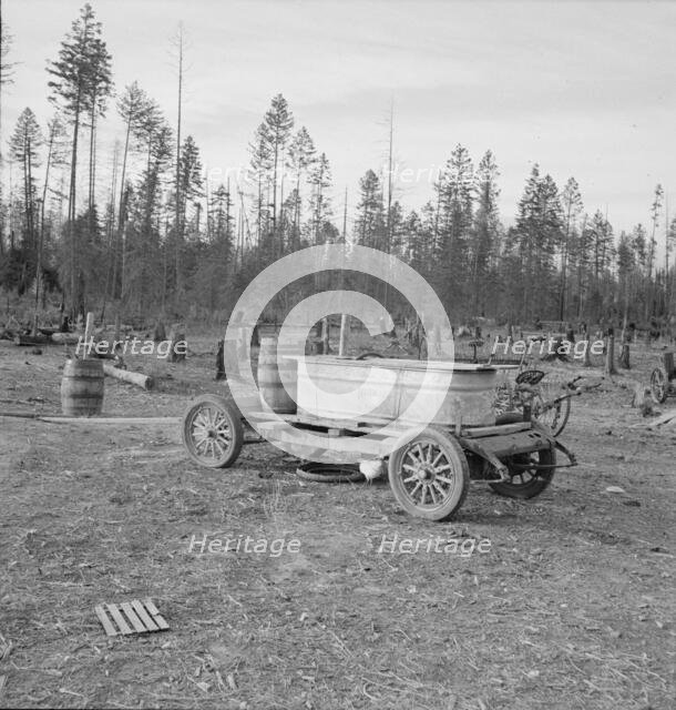 Improved water tank on stump ranch, Boundary County, Idaho, 1939. Creator: Dorothea Lange.
