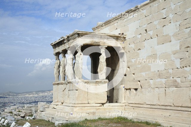 The Porch of the Maidens, the Erechtheion, The Acropolis, Athens, Greece. Artist: Samuel Magal