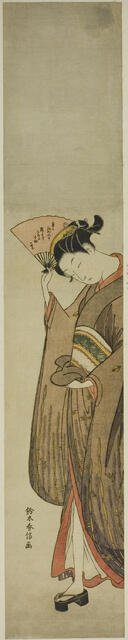 Young Woman Holding a Fan, c. 1769. Creator: Suzuki Harunobu.