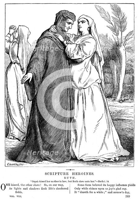Ruth embracing her mother-in-law, 1873. Artist: Unknown