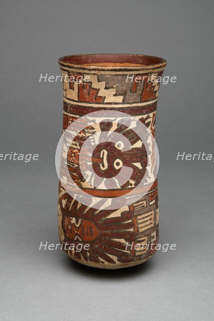 Beaker with Horizontal Bands Containing Abstract Figures, 180 B.C./A.D. 500. Creator: Unknown.