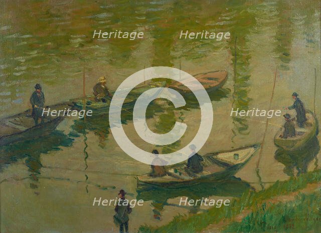 Pêcheurs sur la Seine à Poissy (Fishermen on the Seine at Poissy), 1882. Creator: Monet, Claude (1840-1926).