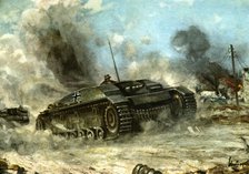 German tank in action on the Russian front, World War II, 1942-1943. Artist: Anon