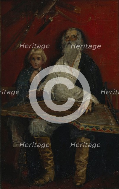 The Gusli Player. Artist: Ryabushkin, Andrei Petrovich (1861-1904)