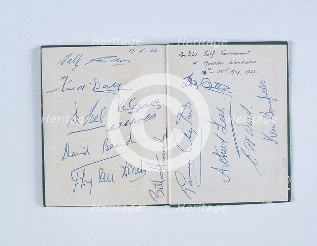 Autographs of 24 golfers, In Praise Of Golf, 1953. Artist: Unknown