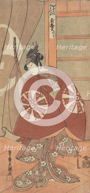 The Actor Nakamura Tomijuro as a Woman Wearing a Red Cape, ca. 1772. Creator: Ippitsusai Buncho.