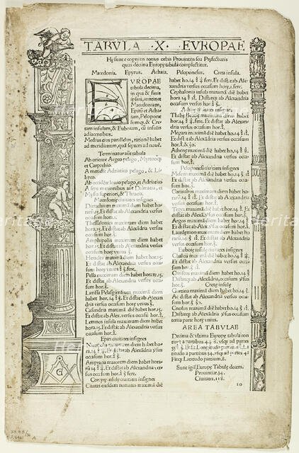 Illustration from "Geographia", plate 36 from Woodcuts from Books..., 1525, assembled...1937. Creators: Unknown, Max Geisberg.