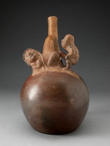 Handle Spout Vessel Depicting an Erotic Scene, 100 B.C./A.D. 500. Creator: Unknown.