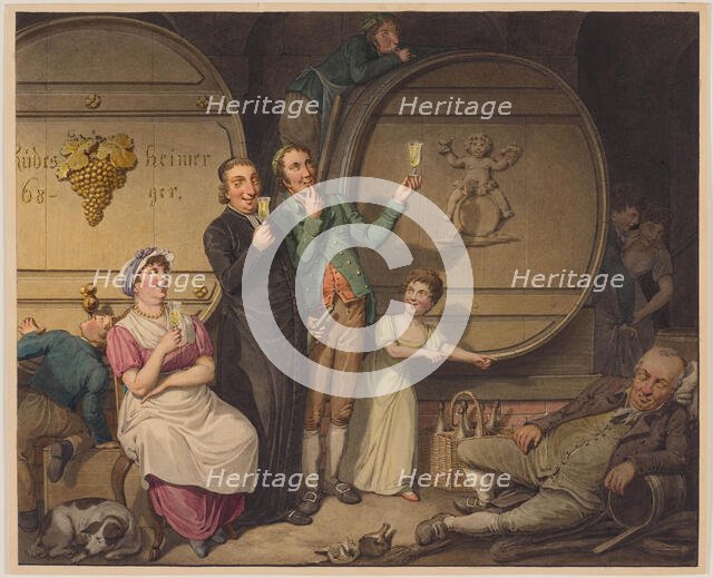 The Wine Tasting. Scenes of life during the Biedermeier period. Creator: Opiz, Georg Emanuel (1775-1841).