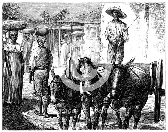 Street scene, Haiti, 19th century. Artist: T Wust