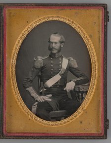 Untitled (Portrait of a Seated Man in Military Uniform), 1858. Creator: Unknown.