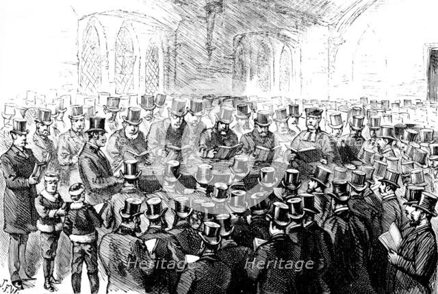 Funeral of the Rev. Dr. Adler: service in the Chapel, Willesden, 1890. Creator: Unknown.