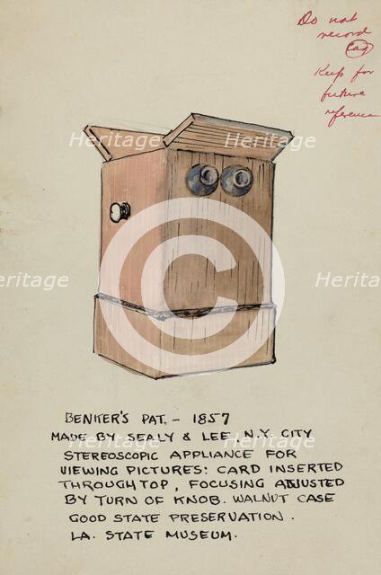 Stereoscope Viewer, 1935/1942. Creator: Unknown.