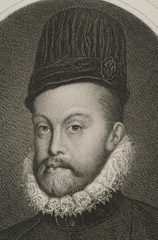 Philip II, (1527-1598), King of Spain (1556-1598), 1879. Detail. Creators: Magin Pujadas, Alphonse Charles Masson.