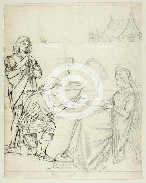 Young Man Bringing a Message to the Queen, n.d. Creator: Henry Stacy Marks.