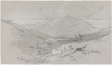 Mountainous View from Antrodoco, 1845. Creator: Edward Lear.