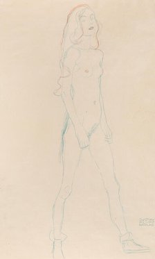 A nude young girl, c. 1917. Creator: Klimt, Gustav (1862-1918).