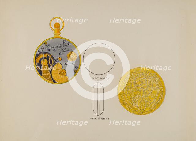 Watch, Frame and Case, c. 1936. Creator: Harry G Aberdeen.